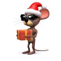 3d Cute mouse is generous at Christmas time Royalty Free Stock Photo