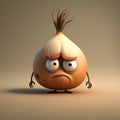 3D cute onion cartoon character