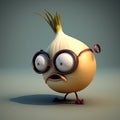 3D cute onion cartoon character