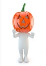 3d cute people - halloween pumpkin