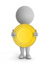 3d cute people - holding gold coin