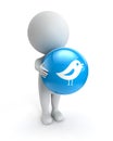 3d cute people- tweet button Royalty Free Stock Photo