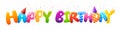 3D Colorful happy birthday calligraphy 0002