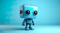3D cute robot, set against a solid color background, embodies the concept of artificial intelligence (AI).