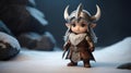 3d cute runemaster isolated in white ai generated Royalty Free Stock Photo