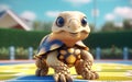 3D cute sport tortoise Royalty Free Stock Photo