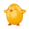 3d cute yellow baby chick Royalty Free Stock Photo