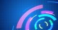 3d Cybersecurity server update like technology hud background.