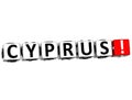 3D Cyprus Button Click Here Block Text Royalty Free Stock Photo