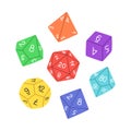 D8 D10 D12 D20 Dice for Board games, RPG dice set for table game vector Royalty Free Stock Photo
