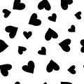 Seamless black hearts on white background pattern vector illustration design. Royalty Free Stock Photo