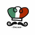 Italian chef hand drawing logo design vector Royalty Free Stock Photo