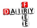 3D Dairy Free Crossword cube words