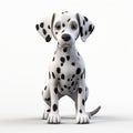 3d Dalmatian Puppy On White Background