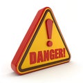 3D danger icon isolated on white background Royalty Free Stock Photo