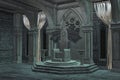 3D Dark throne room Royalty Free Stock Photo