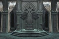 3D Dark throne room Royalty Free Stock Photo