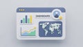 3D Dashboard Interface with World Map and Analytics Charts Keywords: dashboard, interface, analytics, data, charts Royalty Free Stock Photo