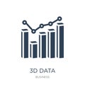 3d data analytics bars graphic icon in trendy design style. 3d data analytics bars graphic icon isolated on white background. 3d