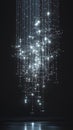 3D Data Network Structure Suspended in Space with Points of Light Creating an Ethereal Visualization Royalty Free Stock Photo