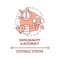 2D data quality and accuracy concept linear icon Royalty Free Stock Photo