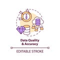 2D data quality and accuracy concept linear icon Royalty Free Stock Photo