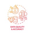 2D data quality and accuracy concept linear icon Royalty Free Stock Photo