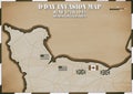 D-Day Invasion map of Normandy, France .