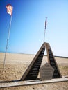 D-day monument in Sword Beach in Collevillete, Normandy, France