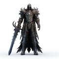 3d Death Knight With Gothic Darkness Armor And Large Sword