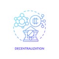 2D decentralization line icon concept