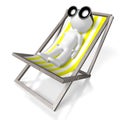 3D deckchair, sunbathing concept