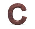 3D decorative Brown polished wooden Alphabet, capital letter C. Royalty Free Stock Photo