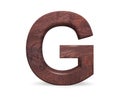 3D decorative Brown polished wooden Alphabet, capital letter G. Royalty Free Stock Photo