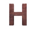 3D decorative Brown polished wooden Alphabet, capital letter H. Royalty Free Stock Photo