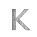 3D decorative concrete Alphabet, capital letter K. Royalty Free Stock Photo