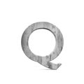 3D decorative concrete Alphabet, capital letter Q. Royalty Free Stock Photo