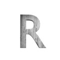 3D decorative concrete Alphabet, capital letter R. Royalty Free Stock Photo