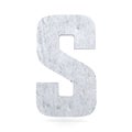 3D decorative concrete Alphabet, capital letter S. Royalty Free Stock Photo