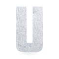 3D decorative concrete Alphabet, capital letter U. Royalty Free Stock Photo