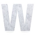 3D decorative concrete Alphabet, capital letter W. Royalty Free Stock Photo