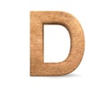 3D decorative Letter from an burlap Alphabet, capital letter D.