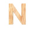 3D decorative wood Alphabet, capital letter N.