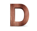 3D decorative wooden Alphabet, capital letter D.