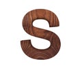 3D decorative wooden Alphabet, capital letter S.