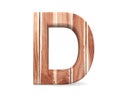 3D decorative wooden Alphabet from planks, capital letter D.