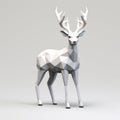 Minimalist Cel Shaded 3d Deer Pose On White Background