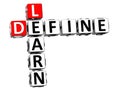 3D Define Learn Crossword cube words Royalty Free Stock Photo