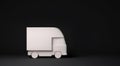 3D delivery truck mockup van on black background, lorry, side view. White empty van template for advertising. Freight Royalty Free Stock Photo