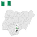 Location Ebonyi State on map Nigeria. 3d Ebonyi location sign. Flag of Nigeria. Quality map with States of Nigeria Royalty Free Stock Photo